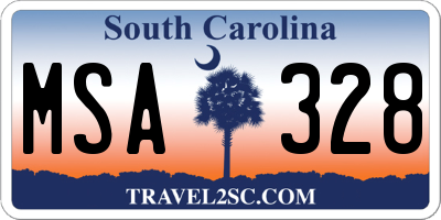 SC license plate MSA328