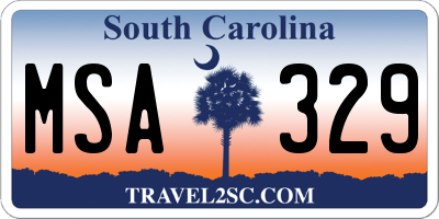 SC license plate MSA329