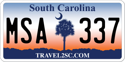 SC license plate MSA337