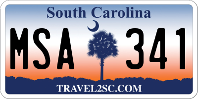 SC license plate MSA341
