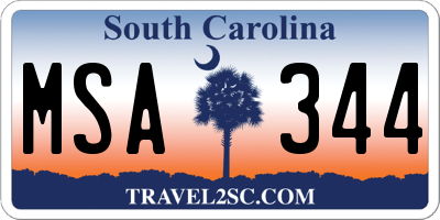 SC license plate MSA344