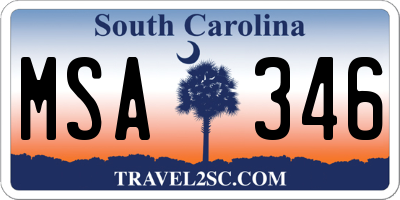 SC license plate MSA346