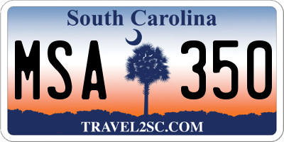 SC license plate MSA350