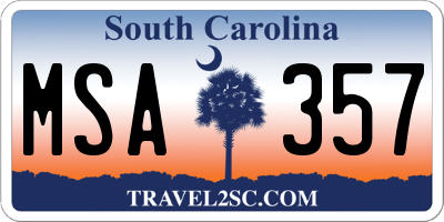 SC license plate MSA357