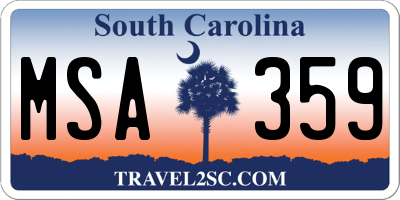SC license plate MSA359