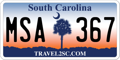SC license plate MSA367