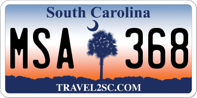 SC license plate MSA368