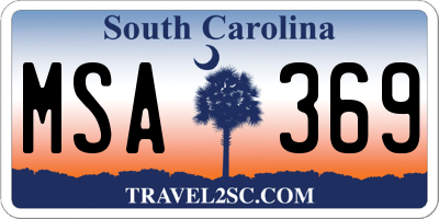 SC license plate MSA369