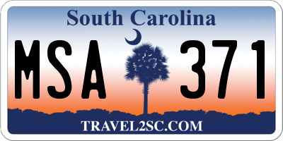SC license plate MSA371