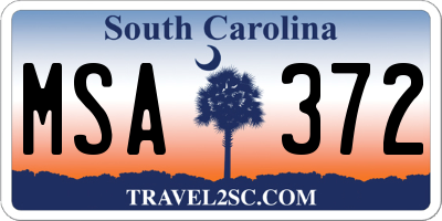 SC license plate MSA372