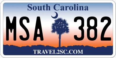 SC license plate MSA382