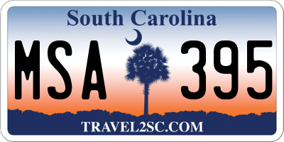 SC license plate MSA395