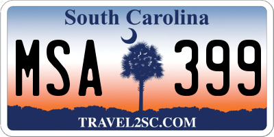SC license plate MSA399