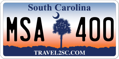 SC license plate MSA400