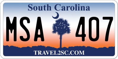 SC license plate MSA407
