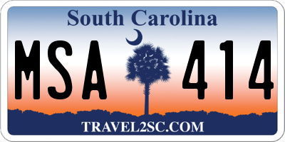 SC license plate MSA414
