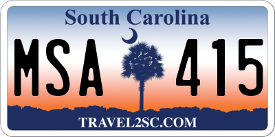 SC license plate MSA415