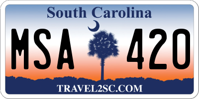 SC license plate MSA420