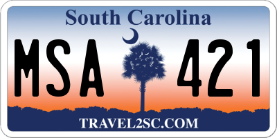 SC license plate MSA421