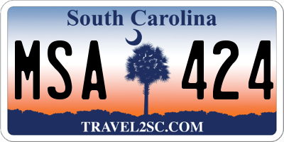 SC license plate MSA424