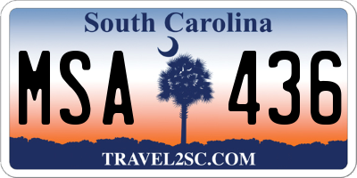 SC license plate MSA436