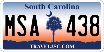 SC license plate MSA438