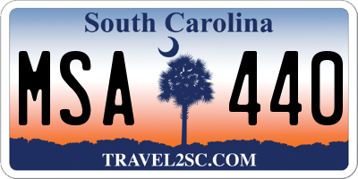 SC license plate MSA440