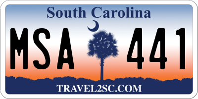SC license plate MSA441