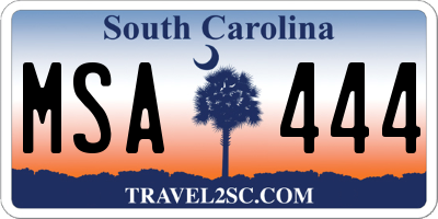 SC license plate MSA444