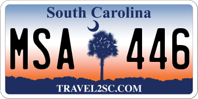 SC license plate MSA446