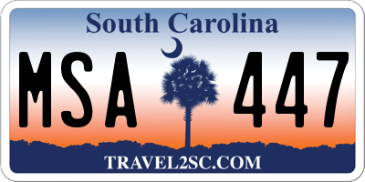 SC license plate MSA447