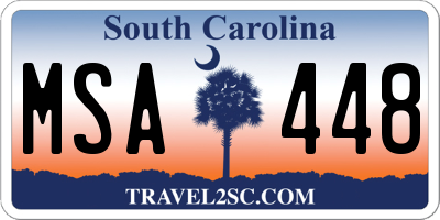 SC license plate MSA448