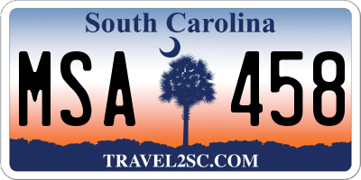 SC license plate MSA458