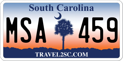 SC license plate MSA459