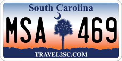 SC license plate MSA469