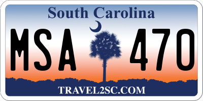 SC license plate MSA470