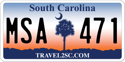 SC license plate MSA471