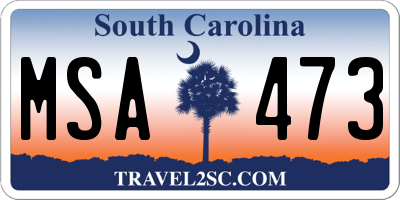 SC license plate MSA473