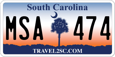 SC license plate MSA474