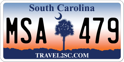 SC license plate MSA479