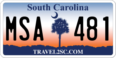 SC license plate MSA481
