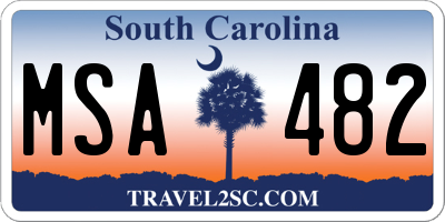 SC license plate MSA482
