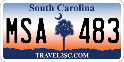 SC license plate MSA483