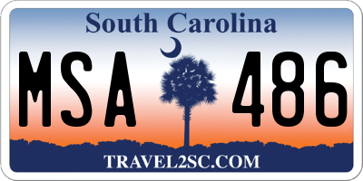 SC license plate MSA486