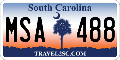SC license plate MSA488