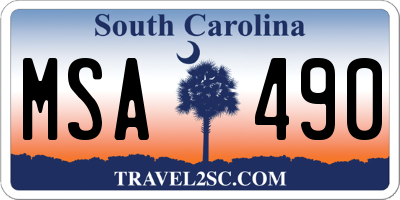 SC license plate MSA490