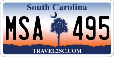 SC license plate MSA495