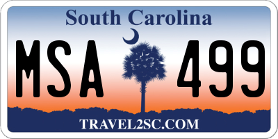 SC license plate MSA499