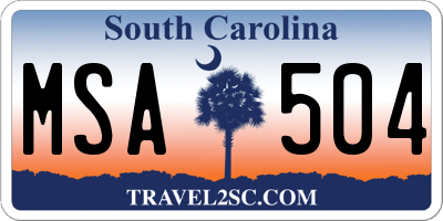 SC license plate MSA504