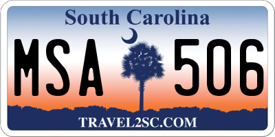 SC license plate MSA506